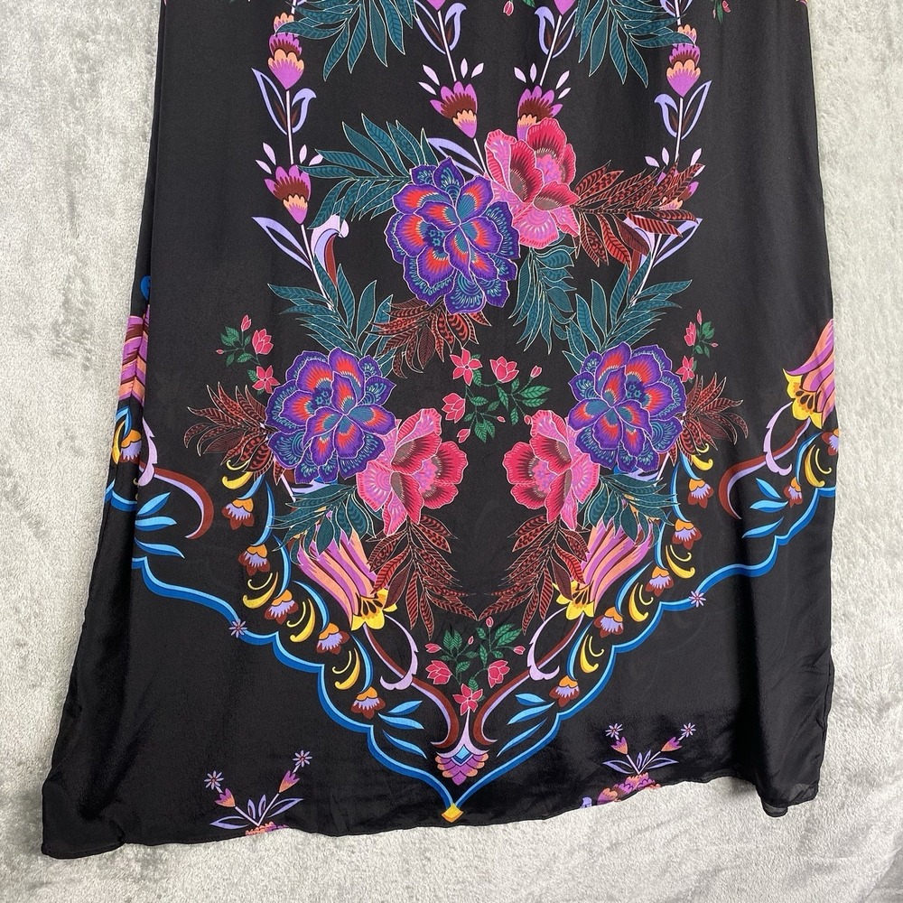 Johnny Was Jade Dress Womens Sz S Tatianna Maxi Etta's Garden Silk Floral Slip - Picture 2 of 13